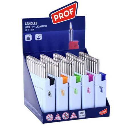 Prof 1335 kicsi gázt. gyújtó white/colors 50db (13cm)