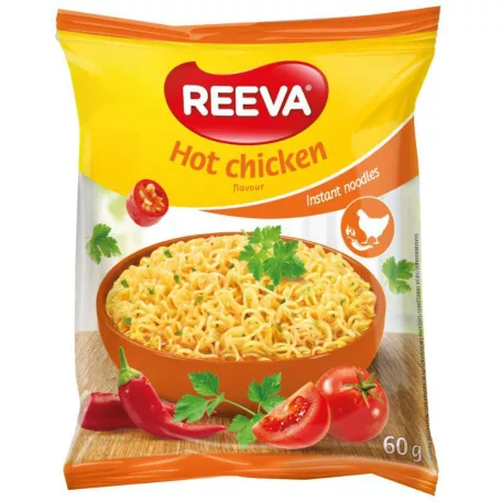 Reeva 60g Csípős Csirke ízű instant leves tésztával  (24)