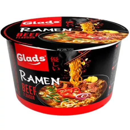 Glads 105g Ramen Marha ízű instant tésztaleves  (18)
