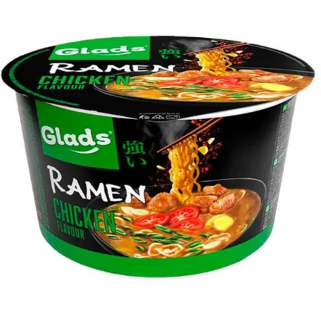 Glads 105g Ramen Csirke ízű instant tésztaleves (18)