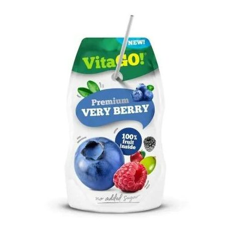 VitaGO szívószálas 0,2l 100% Premium Very Berry (Áfonya-Málna-Alma) (16)