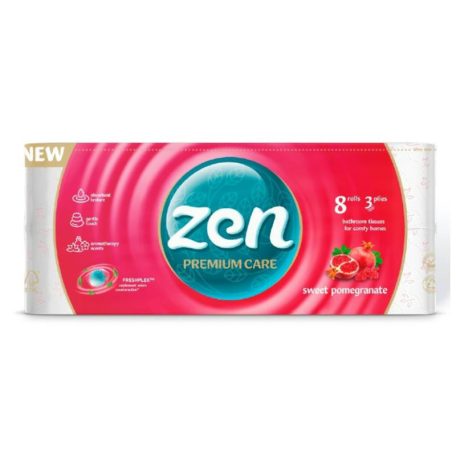 ZEN Wc papír Prémium Care Sweet Pomegranate 3rtg, 8tek, 145lap