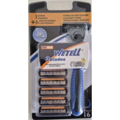   Wetell 3 Blades 6 fejű férfi borotva 3 pengés ápoló csíkkal (24)