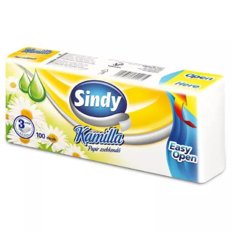 Sindy Papírzsebkendő 3rtg, 100db Kamilla Easy Open
