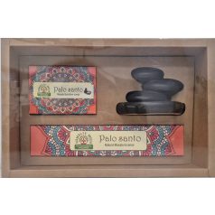   ZenHome Kerámia szett "Kő" - Füstölővel és kúpfüstölővel/Palo Santo