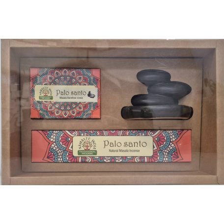 ZenHome Kerámia szett "Kő" - Füstölővel és kúpfüstölővel/Palo Santo