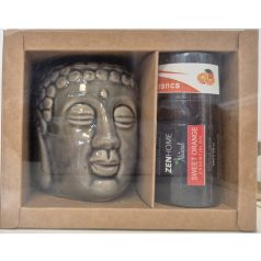   ZenHome Buddha szett kerámia + Illóolaj Édes narancs 10ml 100% natural 722001