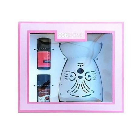 ZenHome Angel Kerámia szett+ Illóolaj 2x10ml Karácsonyi cukorka+fahéj