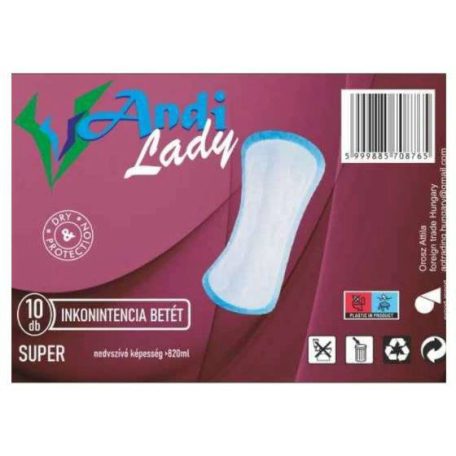 ANDI LADY 10db-os inkontinencia betét Super