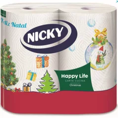   Nicky Háztartási papírtörlő Happy Life Christmas 100 lap 2rét, 2tek
