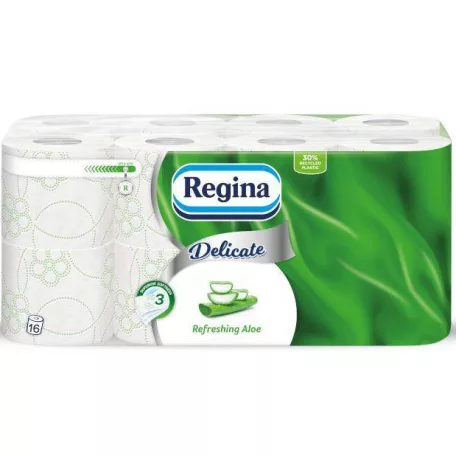 Regina Wc papír Delicate 16 tekercs, 3 réteg Aloe