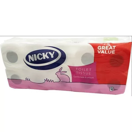 NICKY WC papír 3rét, 10 tekercs (8)