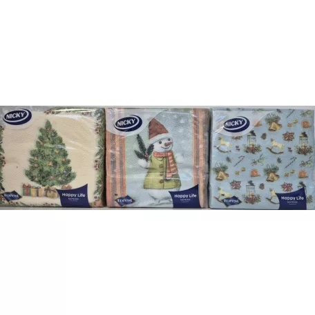 NICKY Szalvéta 1rét, 40 lap Happy Holiday Xmas (24)