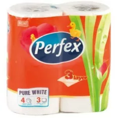 Perfex Wc papír Pure White 4 tek, 3 rtg.