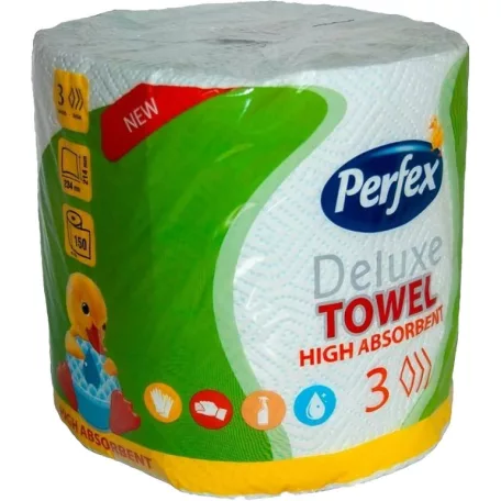 Perfex Háztartási papírtörlő Deluxe 1 tek, 3rtg, 150lap zöld