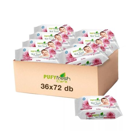 Pufy Fresh nedves törlőkendő  72lap Gerbera (36)