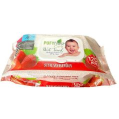 Pufy Fresh nedves törlőkendő 120db Eper (12)