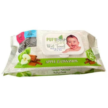 Pufy Fresh nedves törlőkendő 120db Alma-Fahéj (12)